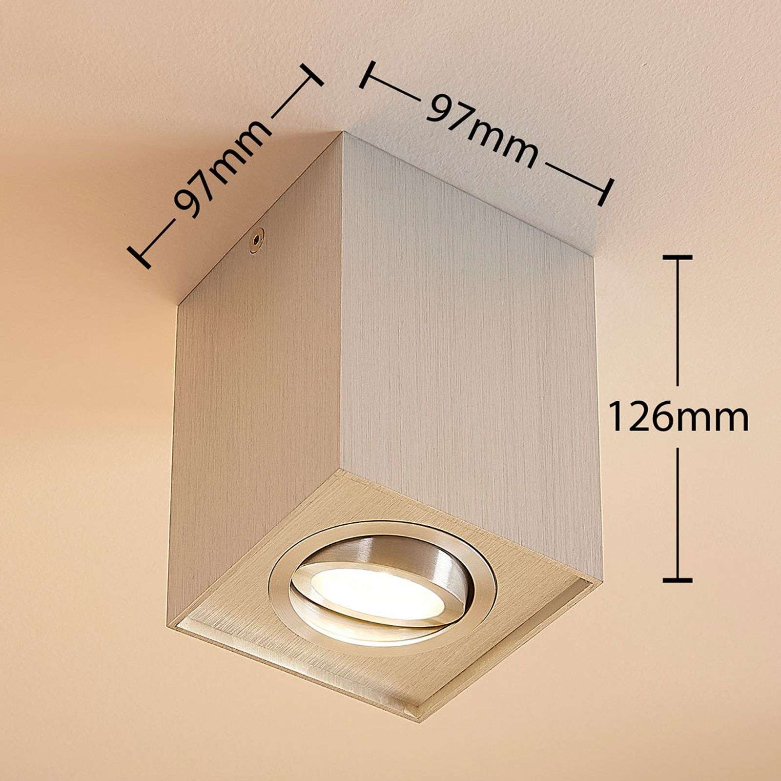 Alumiininen kattospotti Mikail, kulmikas