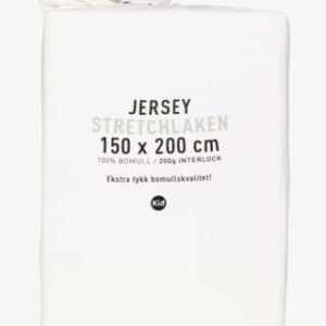 Jersey interlock muotoonommeltu aluslakana valkoinen