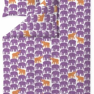 Finlayson Elefantti vapaa pussilakanasetti 150x210+50x60 cm violetti/oranssi