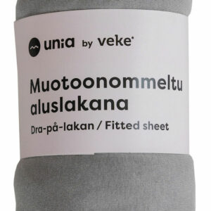 Unia Kuura Junior muotoonommeltu aluslakana 70x155+20 cm harmaa