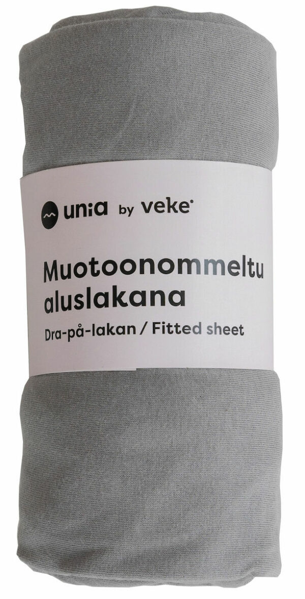 Unia Kuura Junior muotoonommeltu aluslakana 70x155+20 cm harmaa