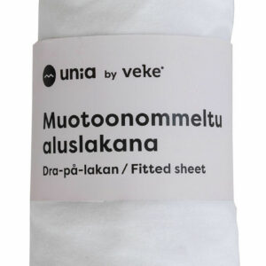 Unia Kuura Junior muotoonommeltu aluslakana 70x155+20 cm valkoinen