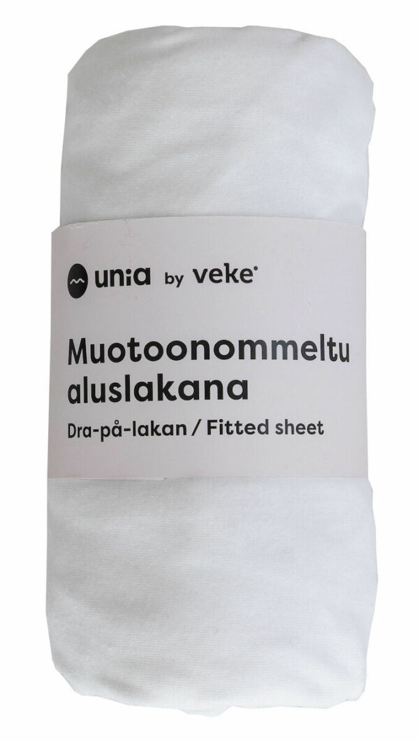 Unia Kuura Junior muotoonommeltu aluslakana 75x165+20 cm valkoinen