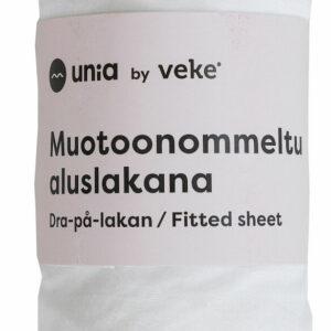 Unia Kuura baby muotoonommeltu aluslakana 60x120+20 cm valkoinen