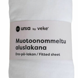 Unia Kuura muotoonommeltu aluslakana 90x200+30 cm valkoinen