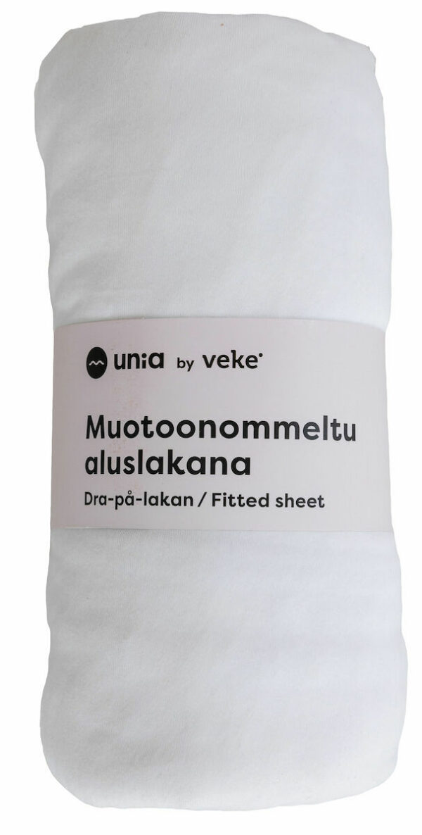 Unia Kuura muotoonommeltu aluslakana 90x200+30 cm valkoinen