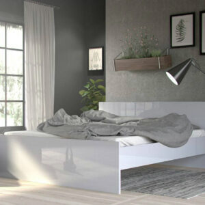 Sänky Naia 160x200 cm, valkoinen korkeakiilto