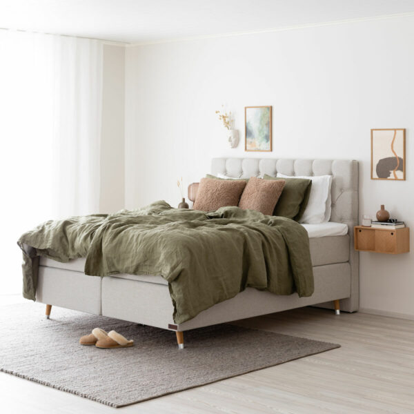 Unia 900 jenkkisänkypaketti 180x200 cm M/L beige, unia 600 pp, jalat 14 cm viona