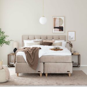 Unia Platina jenkkisänkypaketti 160 M/XL luonnonkumi, tammi jalat, beige Voque 0