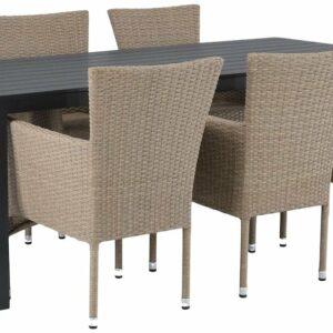 Asta 6-hengen ruokailuryhmä musta/ luonnonväri