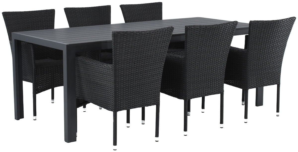 Asta 6-hengen ruokailuryhmä musta