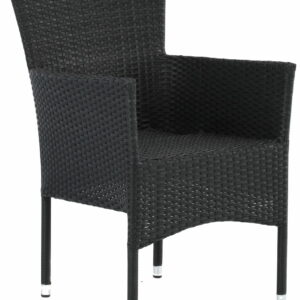 Asta puutarhatuoli musta polyrottinki/teräs