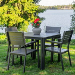 Brafab Patio aintwood neliö 4-hengen ruokailuryhmä antrasiitti/harmaa