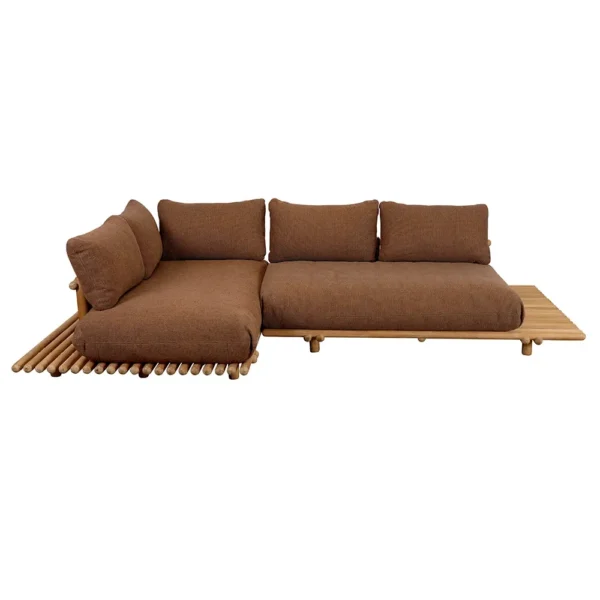 Cane-line, Sticks kulmasohva Teak/umber brown