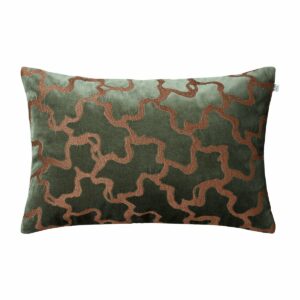 Chhatwal & Jonsson Chand tyynyliina 40x60 cm Forest green-cognac