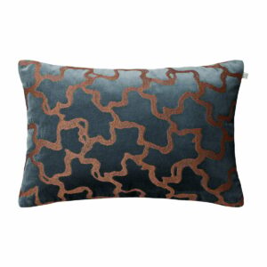 Chhatwal & Jonsson Chand tyynyliina 40x60 cm Sea blue-cognac