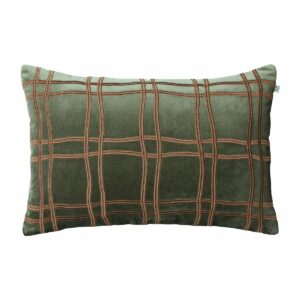 Chhatwal & Jonsson Tattersall tyynyliina 40x60 cm Forest green-cognac