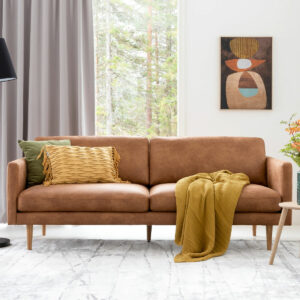 Classic 3-istuttava sohva konjakinruskea, Colorado 03, Jalka J-138 tammi