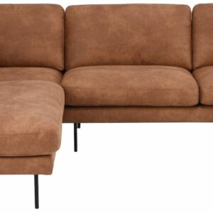 Classic avokulmasohva vasen konjakinruskea, Colorado 03, Jalka J-173 musta Metal