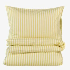 Classic stripe pussilakanasetti puuvillaa vaaleankeltainen