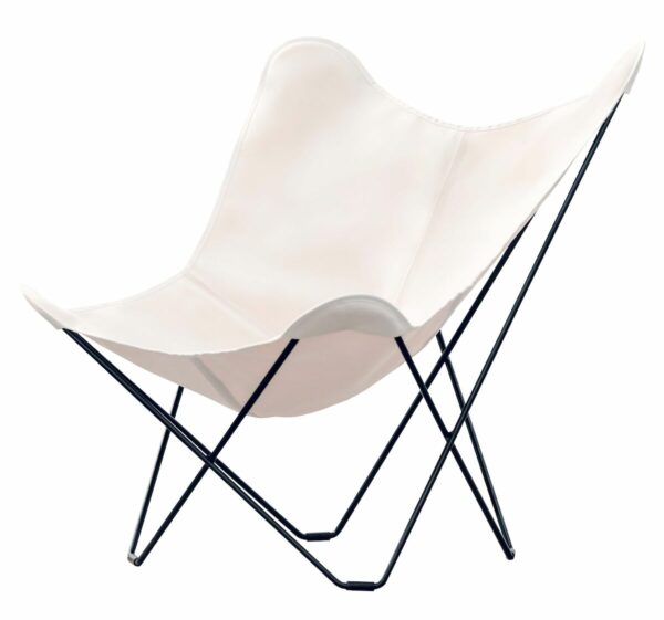Cuero Sunshine Mariposa lepakkotuoli Sunbrella-kangas luonnonväri, musta jalka