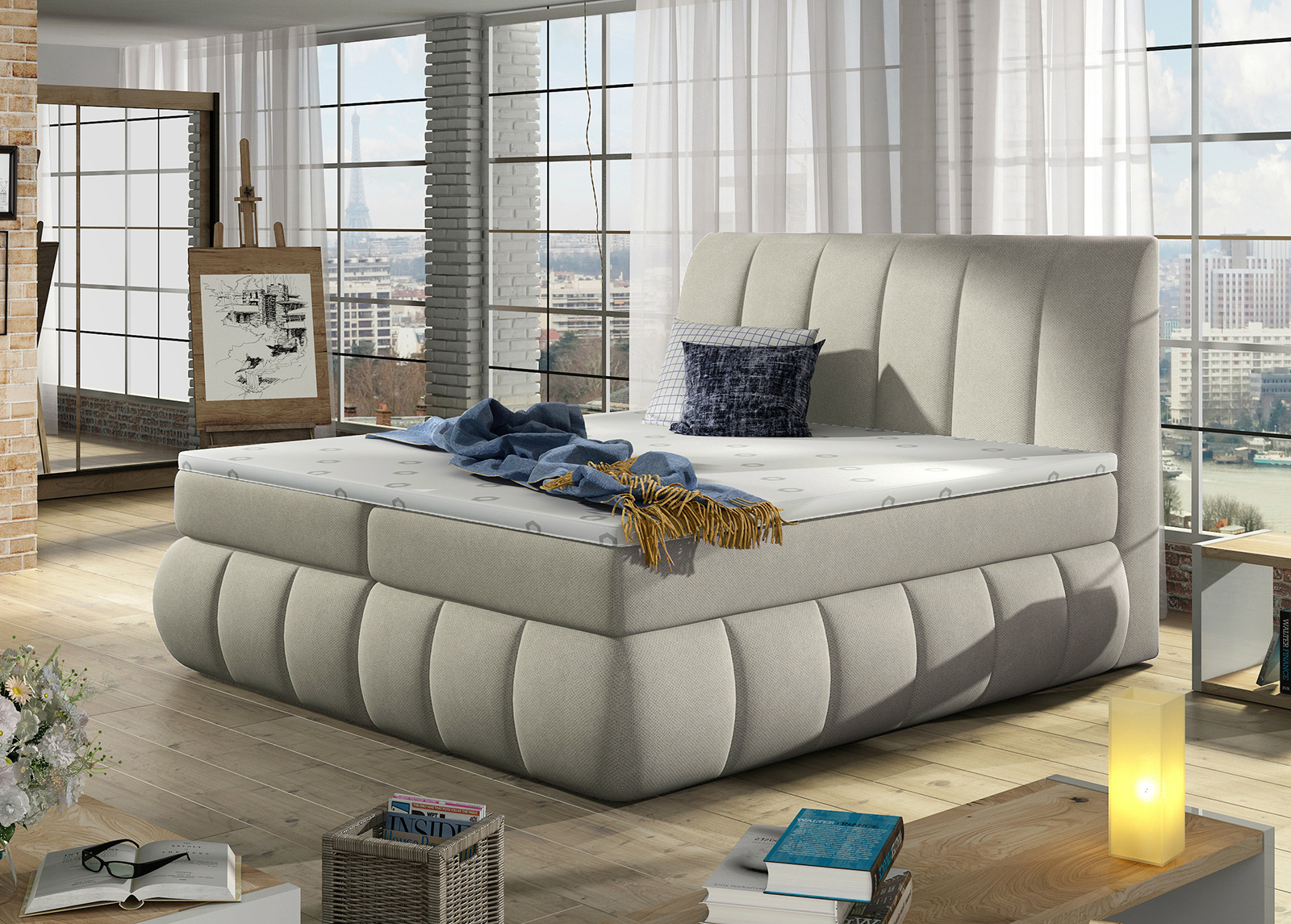 Jenkkisänky vuodevaatelaatikolla 180x200 cm