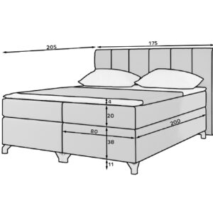 Jenkkisänky vuodevaatelaatikolla Barbara 160x200 cm