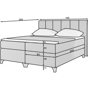 Jenkkisänky vuodevaatelaatikolla Barbara 180x200 cm