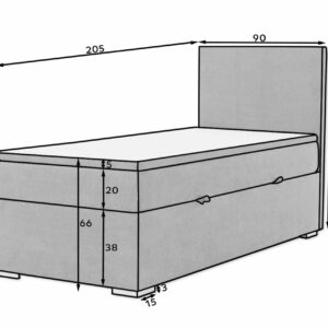 Jenkkisänky vuodevaatelaatikolla Sandy 90x200 cm
