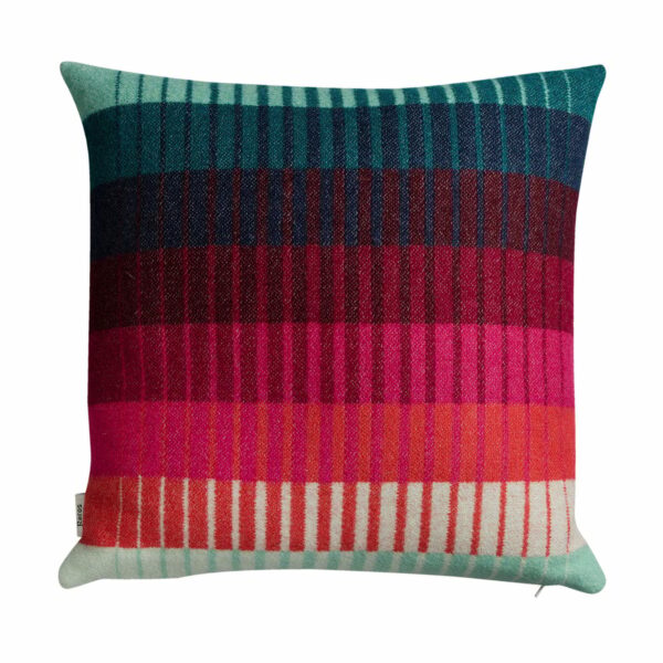 Røros Tweed Åsmund gradient tyyny 50x50 cm Red-turquoise