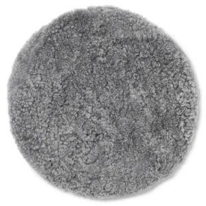 Skinnwille, Curly Istuintyyny ø34 cm Charcoal grey Silver