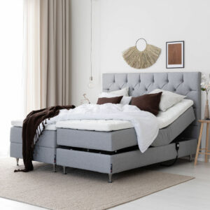 Unia Kulta moottorisänkypaketti 160x200 XL ergo, shampanja jaloilla, v.harmaa fa