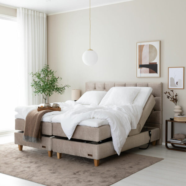 Unia Platina moottorisänkypaketti 160 L Stylex, tammi jalat, beige Voque 02