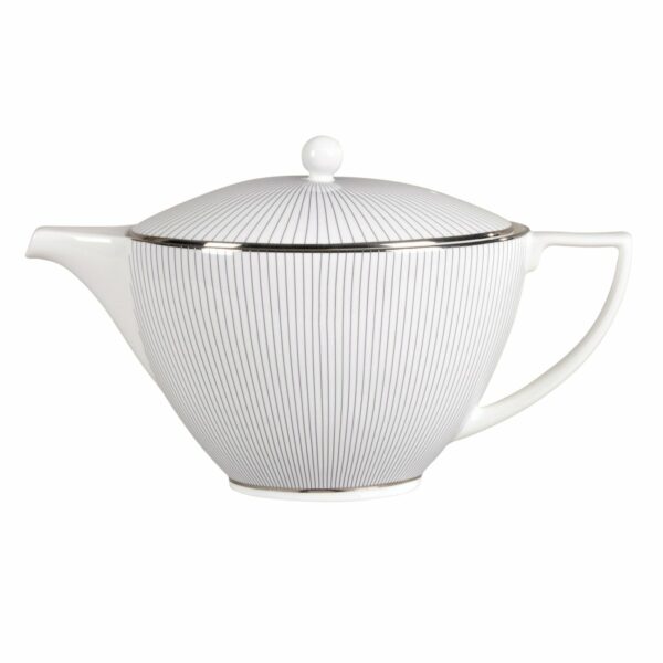 Wedgwood Pin Stripe -teekannu 1,2 litraa Valkoinen