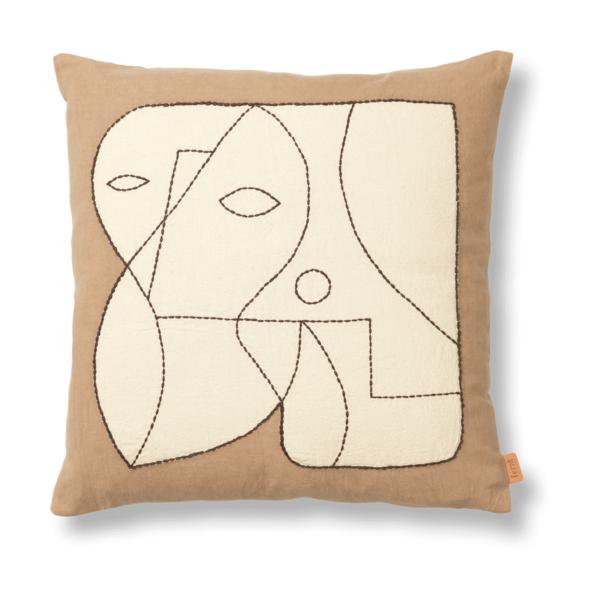 ferm LIVING Figure tyynynpäällinen 50x50 cm Tummanharmaa-vaalea