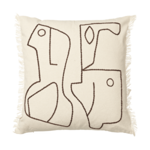 ferm LIVING Figure tyynynpäällinen 50x50 cm Vaaleanharmaa-kahvi