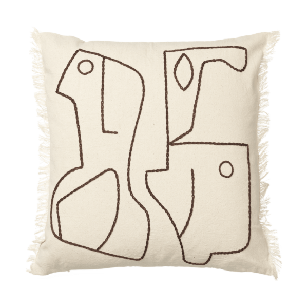 ferm LIVING Figure tyynynpäällinen 50x50 cm Vaaleanharmaa-kahvi
