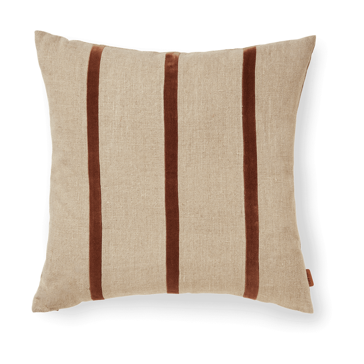 ferm LIVING Senti Stripe tyyny 50x50 cm Linen-carob brown