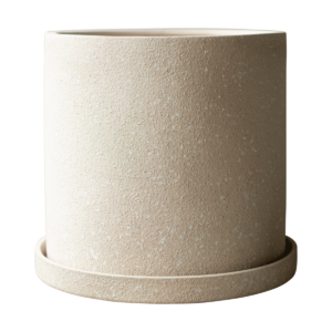 DBKD Grow ruukku Ø30 cm aluslautasella Creme structure
