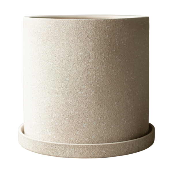 DBKD Grow ruukku Ø30 cm aluslautasella Creme structure