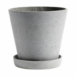 HAY HAY Flowerpot with saucer -ruukku L Ø17.5 cm Harmaa