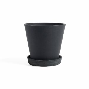 HAY HAY Flowerpot with saucer -ruukku XL Ø21.5 cm Musta