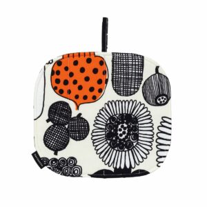 Marimekko Puutarhurin parhaat muki White-black-orange