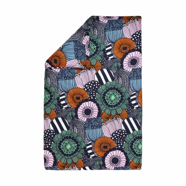 Marimekko Siirtolapuutarha pussilakana 150x210 cm White-dark blue-orange