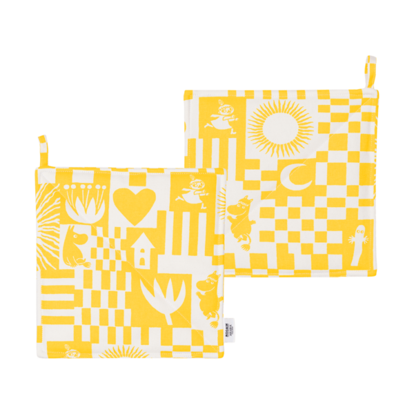 Moomin Arabia Juhla Muumi patalappu 22x22 cm 2-pack. Keltainen