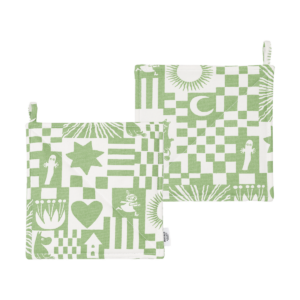 Moomin Arabia Juhla Muumi patalappu 22x22 cm 2-pack. Vihreä
