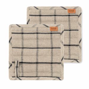 ferm LIVING Hale patalappu, 2-pakkaus Hiekka-musta