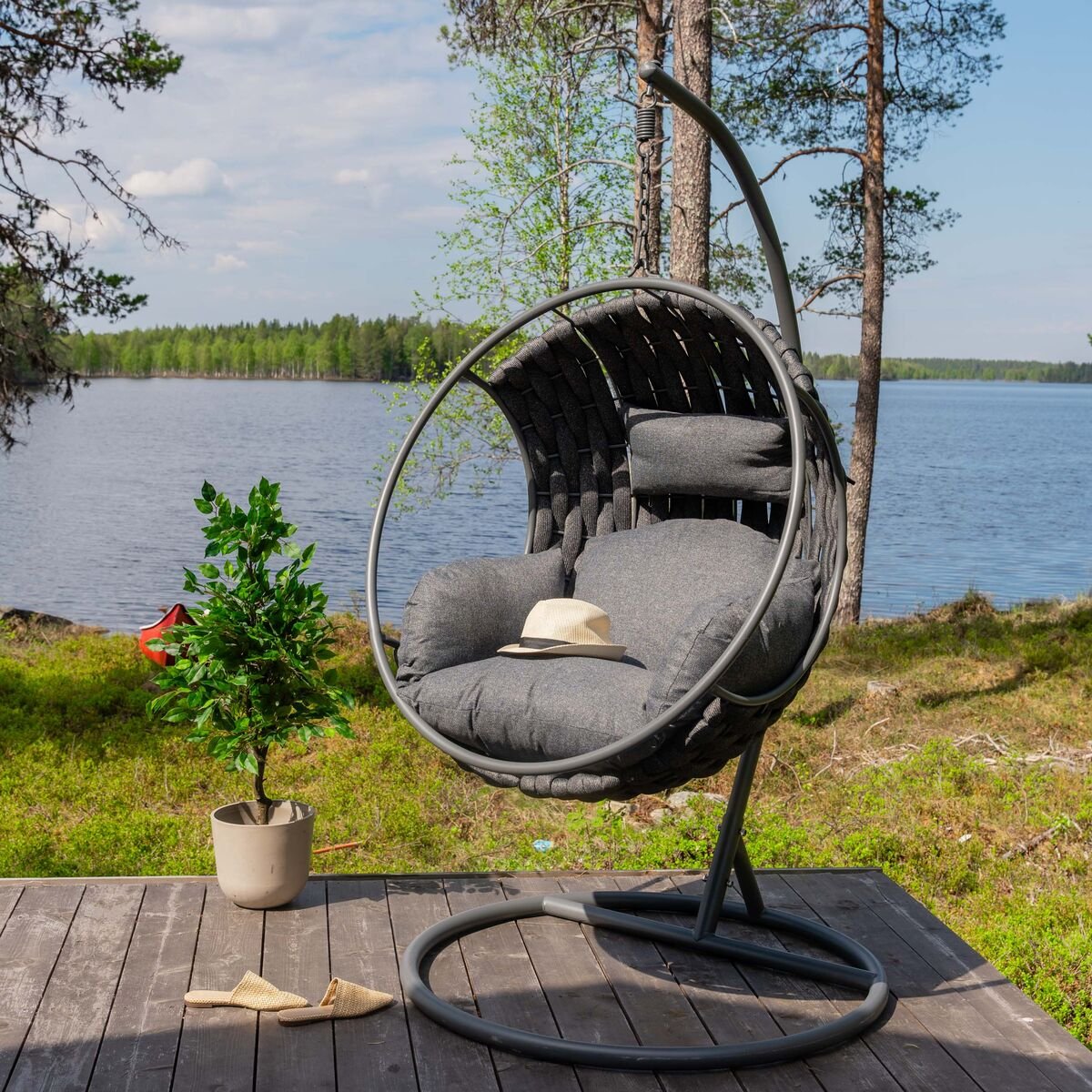 Mooda Point riipputuoli ja teline harmaa