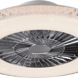 Trio Harstad tuuletin led-kattovalaisin Ø60 cm valkoinen/kromi