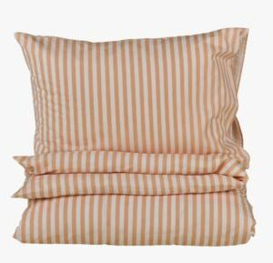Classic stripe pussilakanasetti puuvillaa koralli